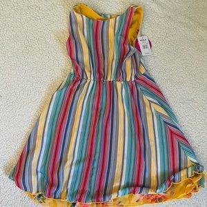 Reversible dress, stripes and floral NWT